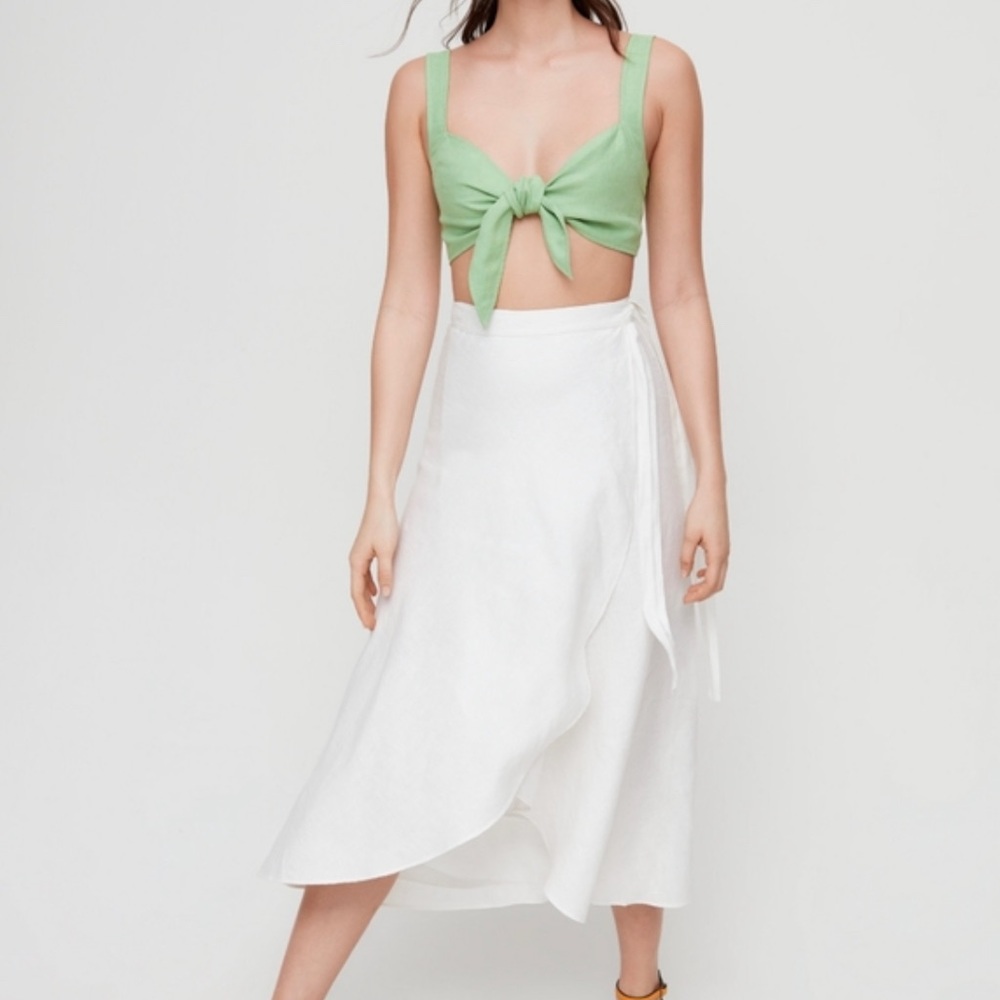 Wilfred Eleta linen wrap skirt
